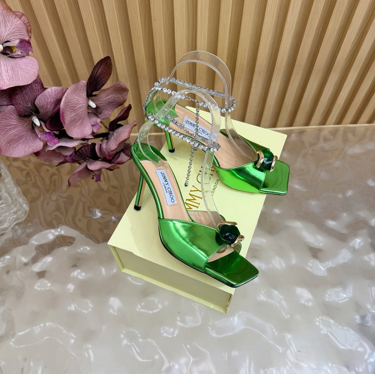 Jimmy Choo 2026 Amber Buckle Sandals 85mm Patent Leather 949779