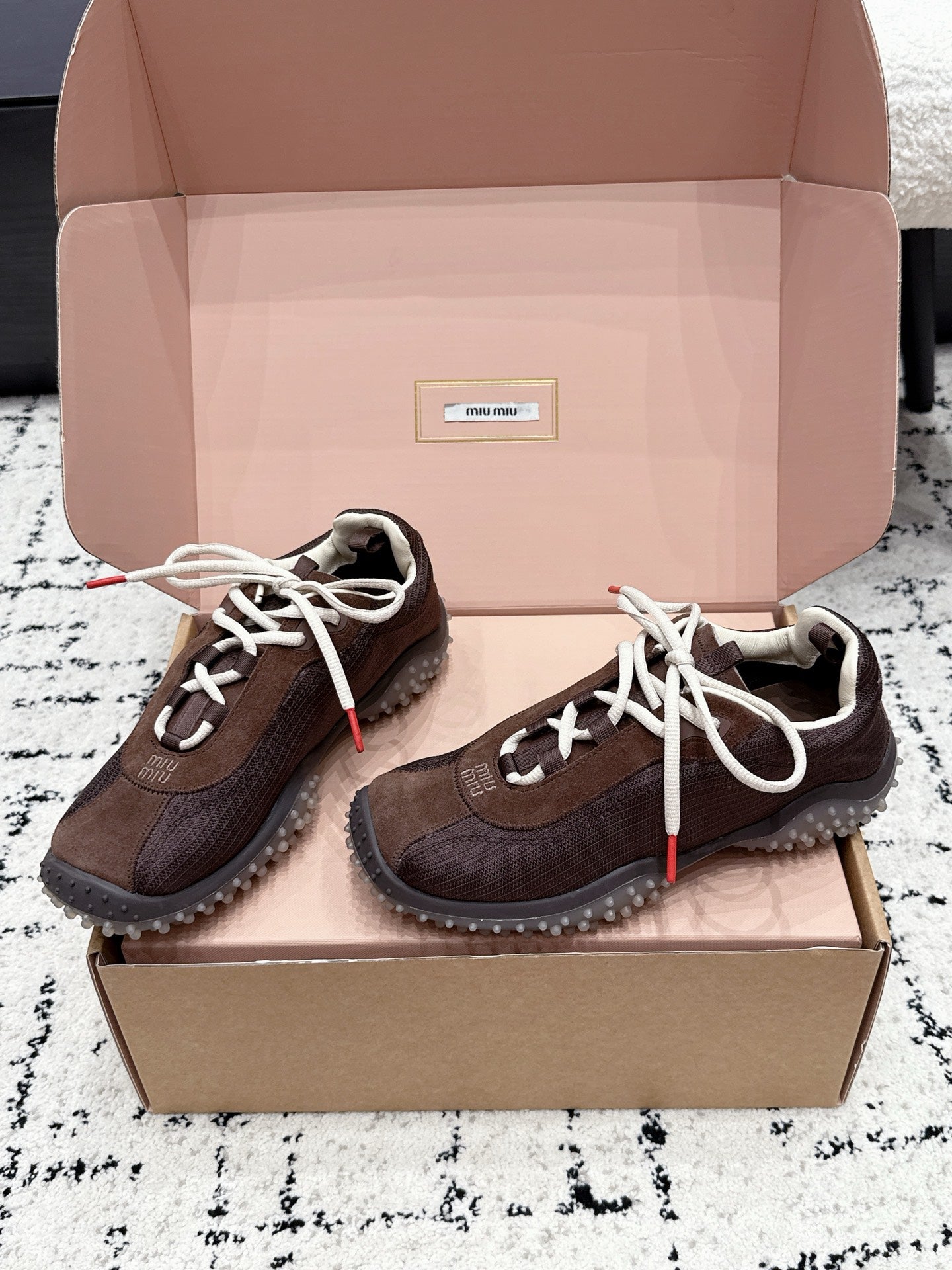 Miumiu 2026 Bubble Sneaker Technical Fabric And Suede 955019