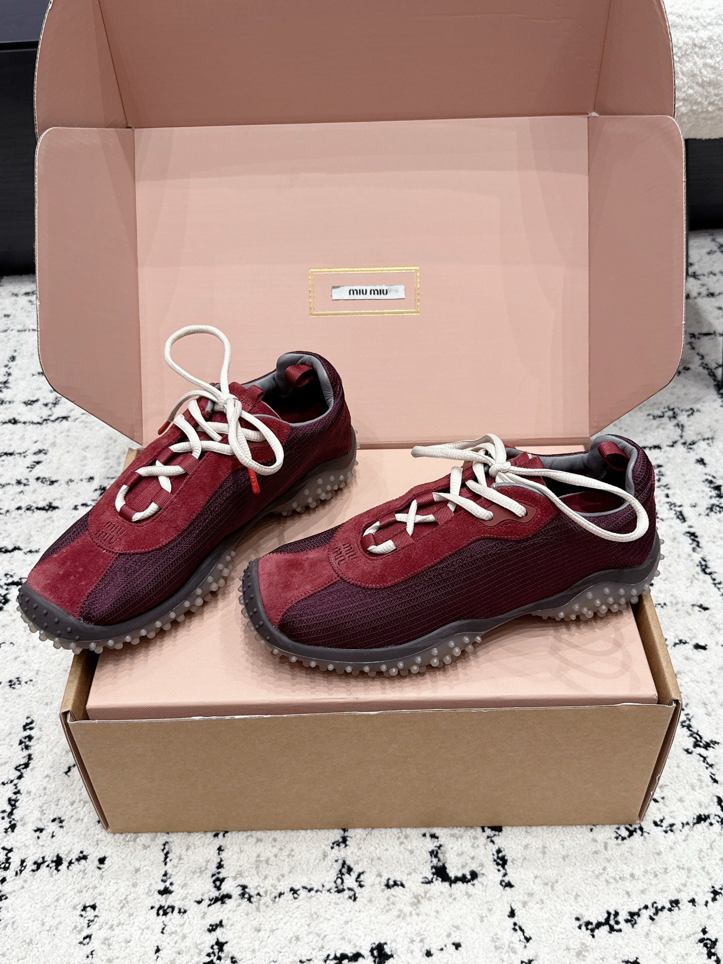 Miumiu 2026 Bubble Sneaker Technical Fabric And Suede 955019