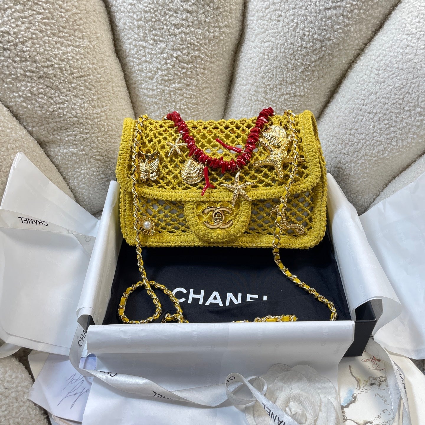 Chanel 2026 Charm Flap Bag 21cm Woven Leather