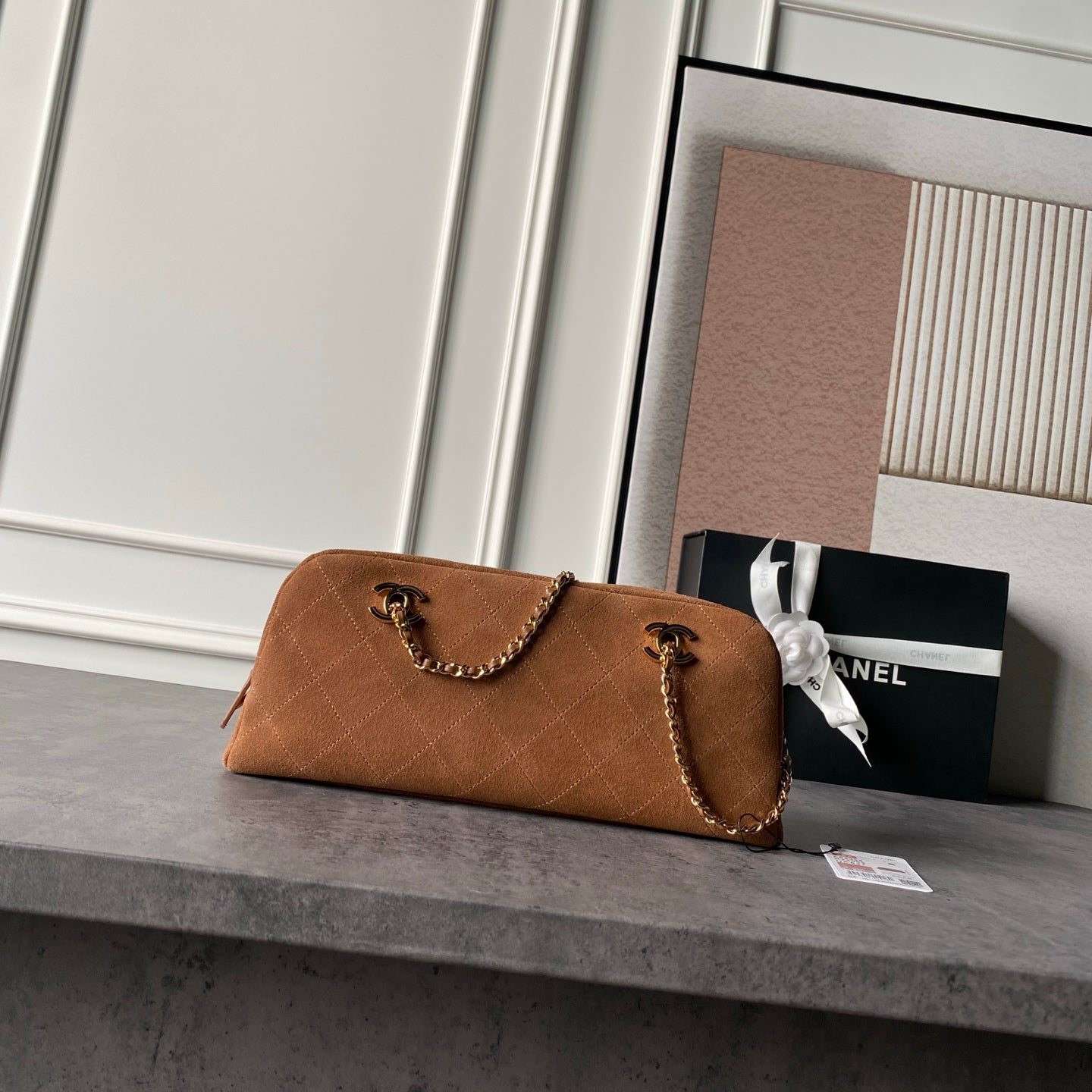 Chanel 2026 Bowling Bag 32cm Suede Leather