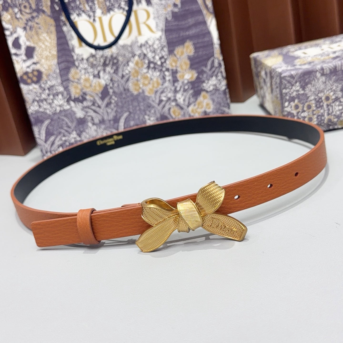 Dior 2026 Bow Belt 2.0cm Grain Cowhide
