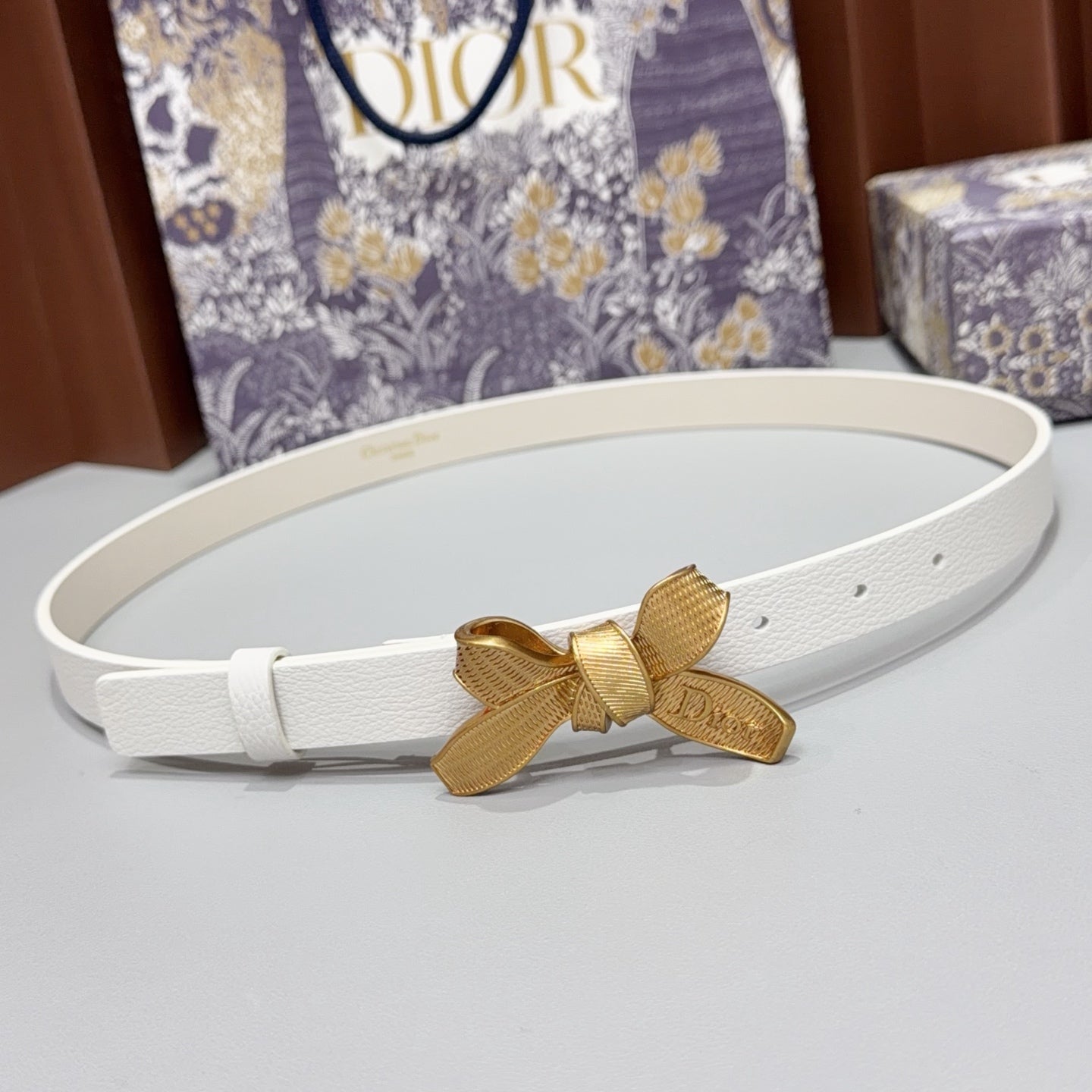 Dior 2026 Bow Belt 2.0cm Grain Cowhide
