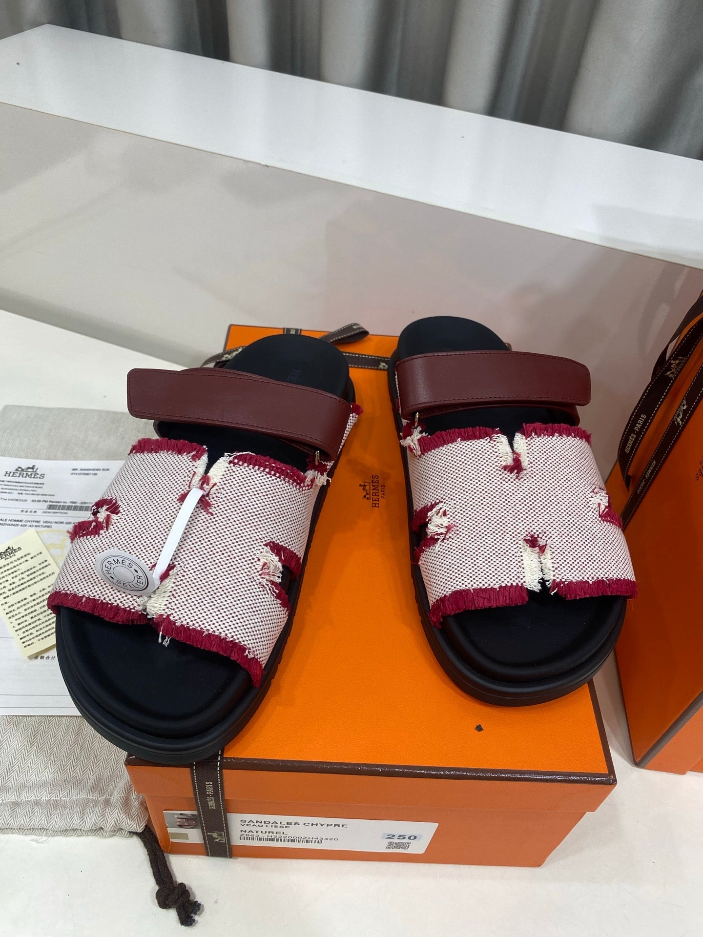 Hermes 2026 Chypre Sandal Canvas Calfskin 957513
