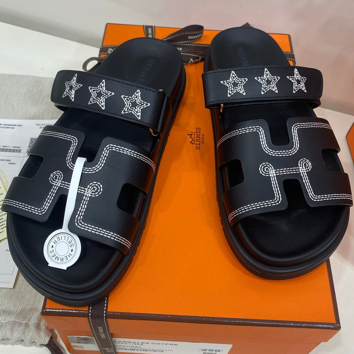 Hermes 2026 Chypre Sandal With Star Embroidery Calfskin 957512