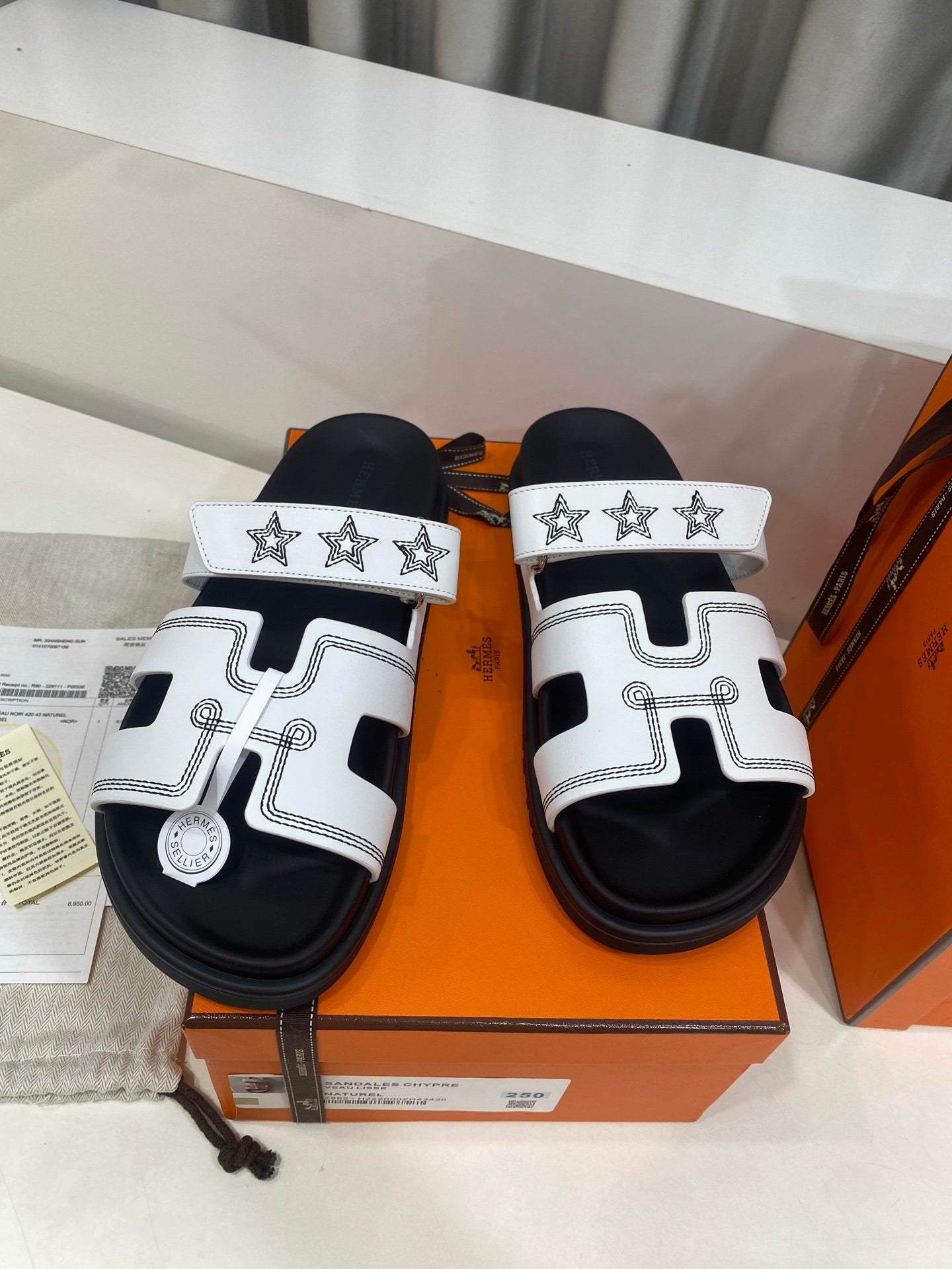 Hermes 2026 Chypre Sandal With Star Embroidery Calfskin 957512