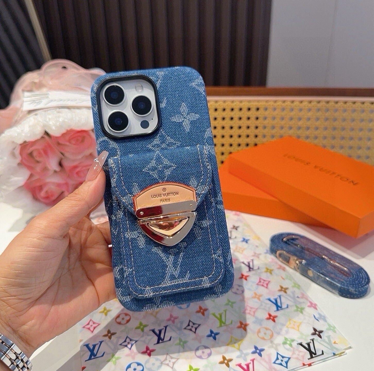 Louis Vuitton Denim Lock Phone Case 390511
