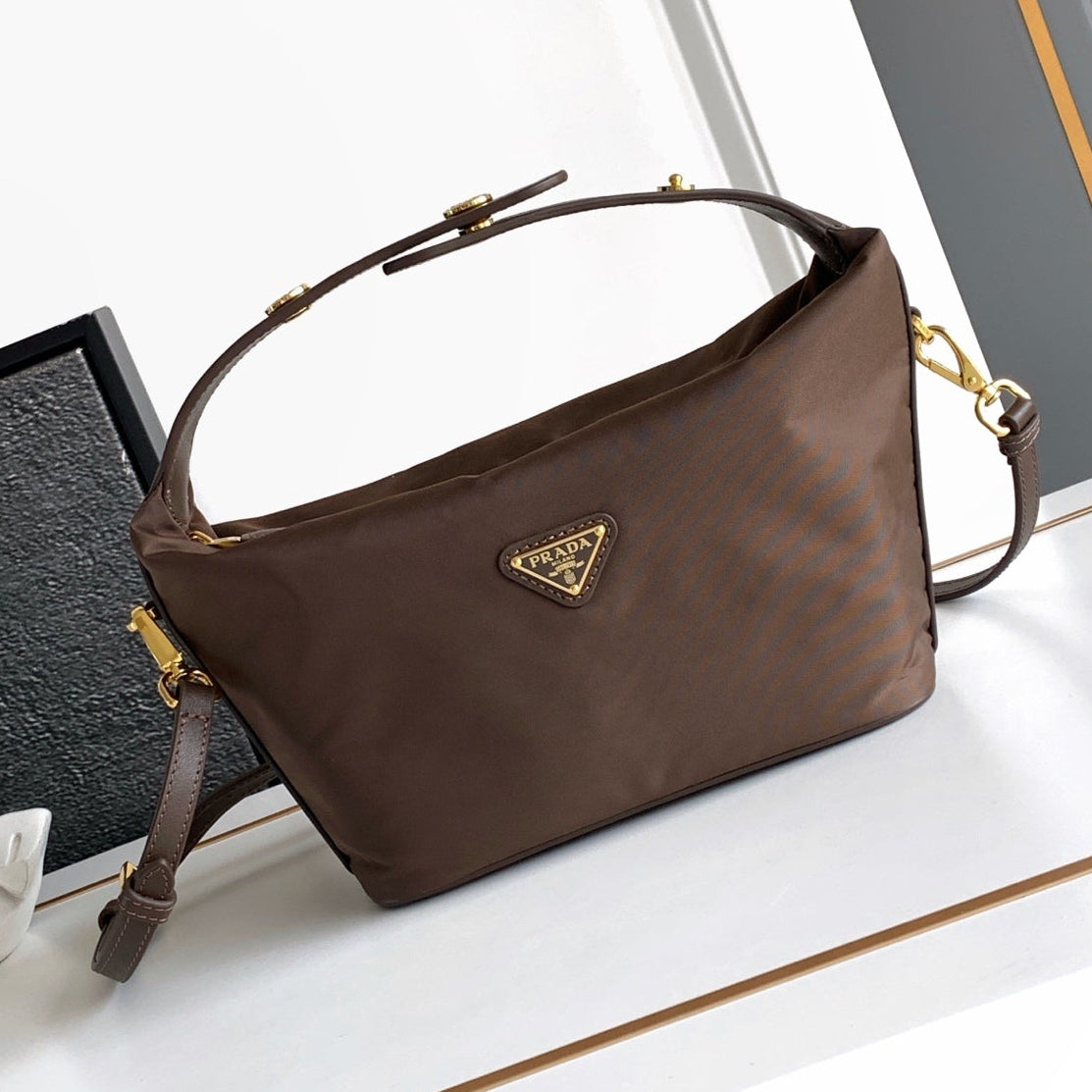 Prada 2026 Cherie Mini Bag 20cm Silver Hardware Re-Nylon