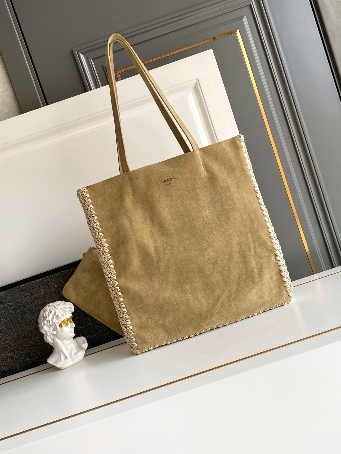 Prada 2026 Tote Bag 38cm Suede