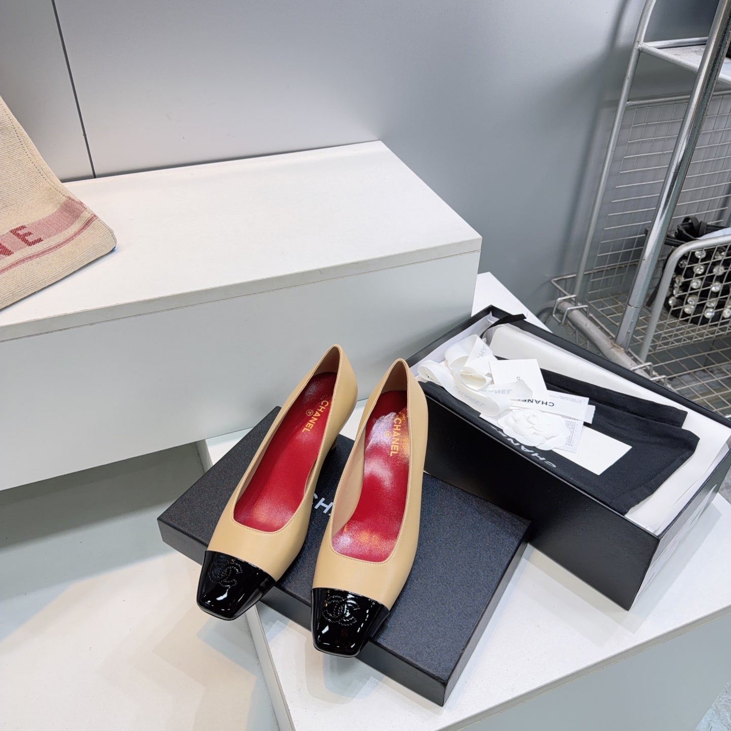 Chanel 2026 Classic Cap-Toe Pumps 65mm Patent Leather 942800
