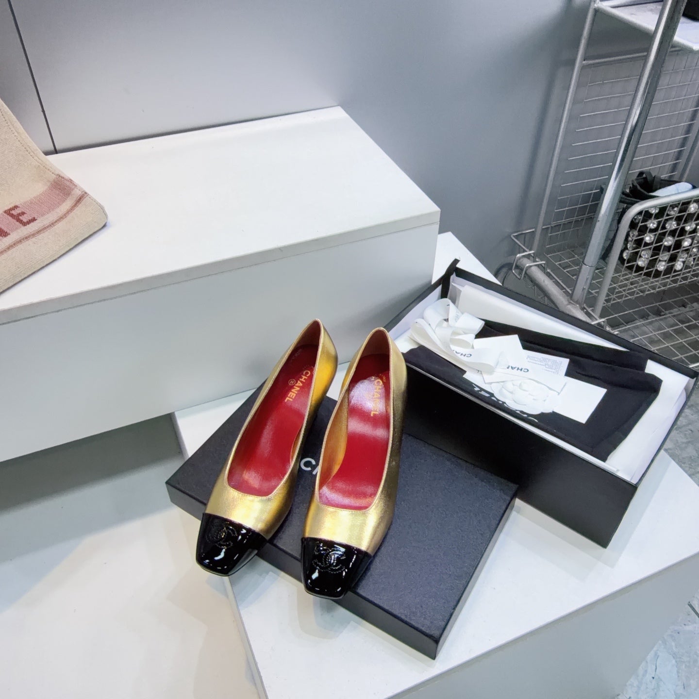Chanel 2026 Classic Cap-Toe Pumps 65mm Patent Leather 942800