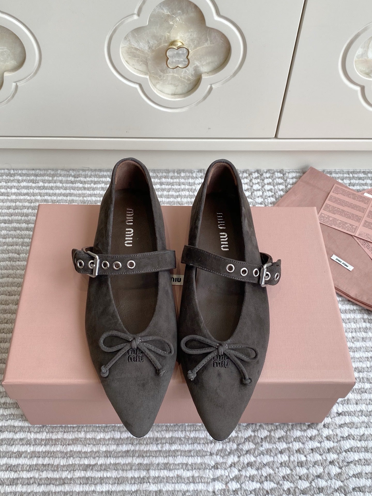 Miu Miu 2026 Ballet Flats Suede 955685