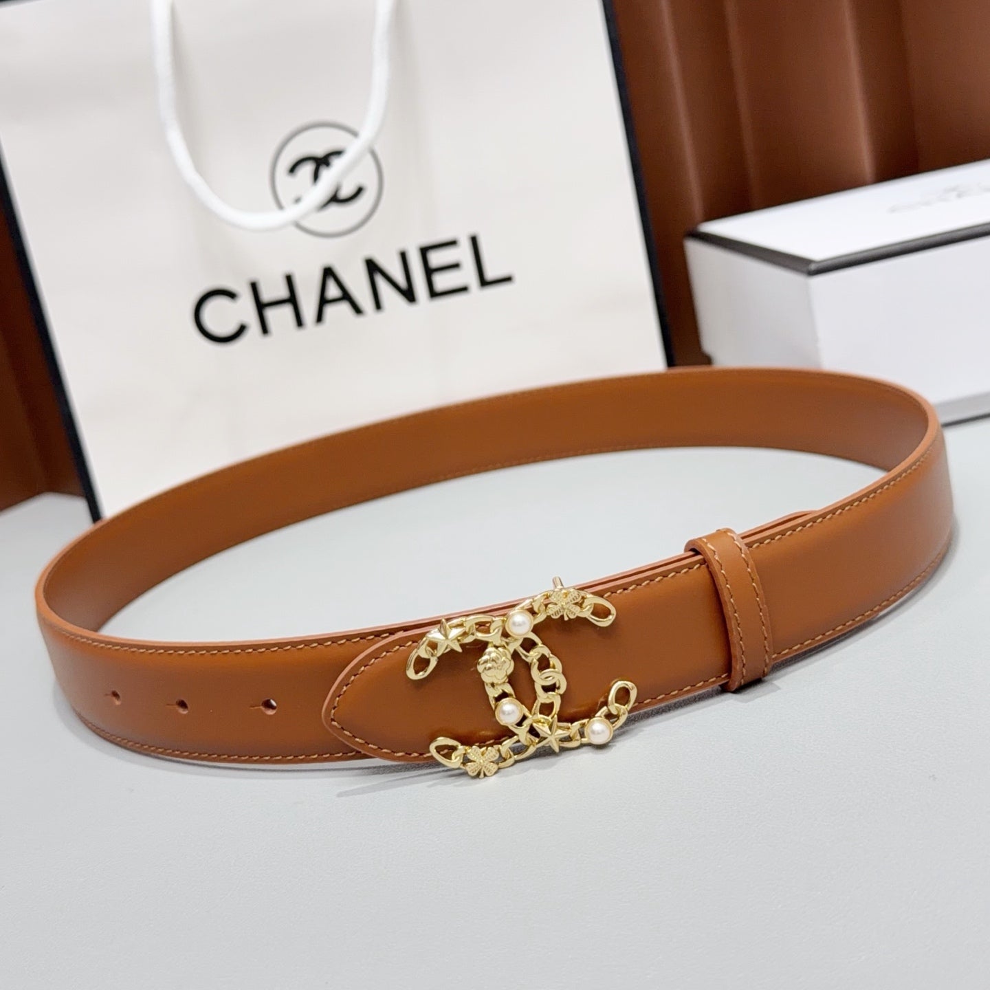 Chanel 2026 CC Buckle Belt 30mm Leather 215274