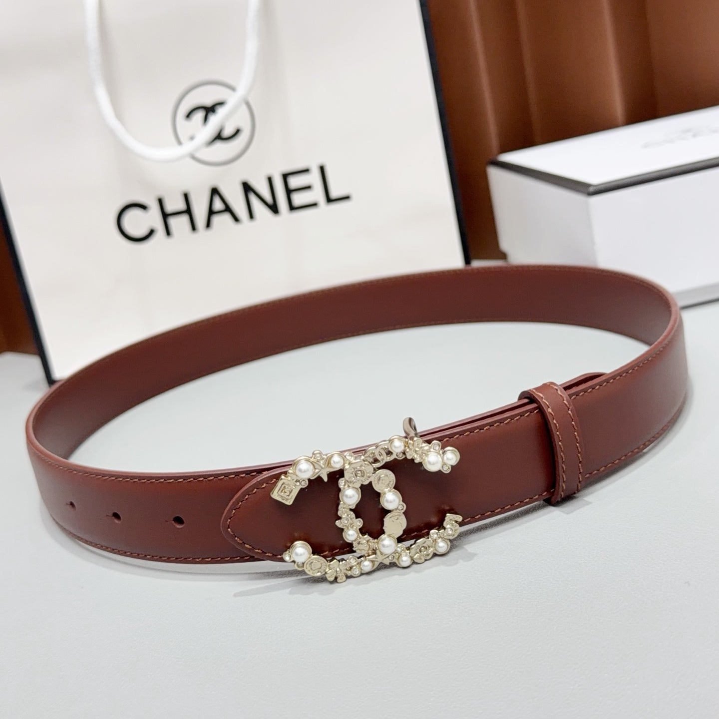 Chanel 2026 CC Buckle Belt 30mm Leather 215274