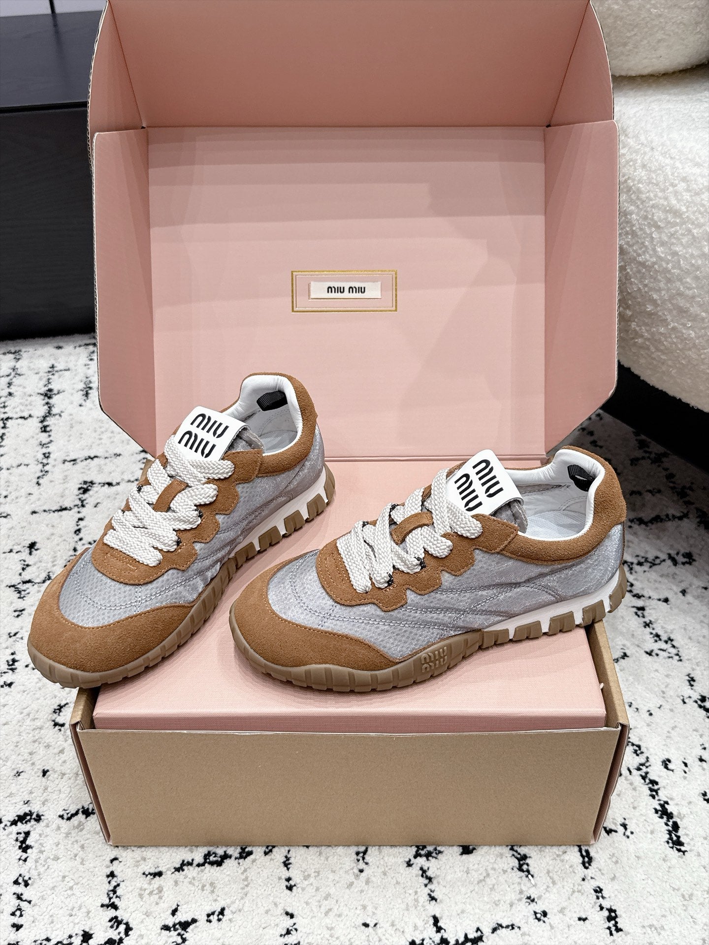 Miumiu 2026 Tyre Sneakers Fabric Suede 955041