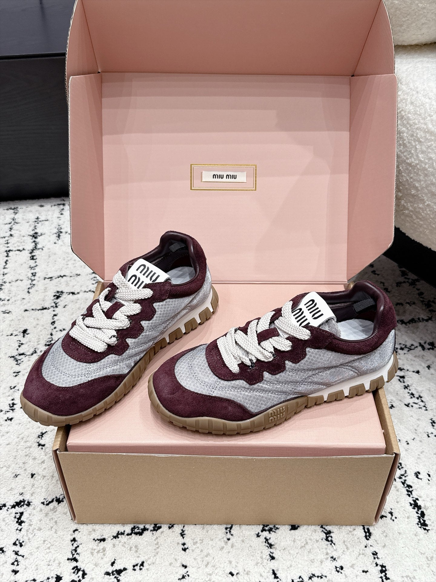 Miumiu 2026 Tyre Sneakers Fabric Suede 955041