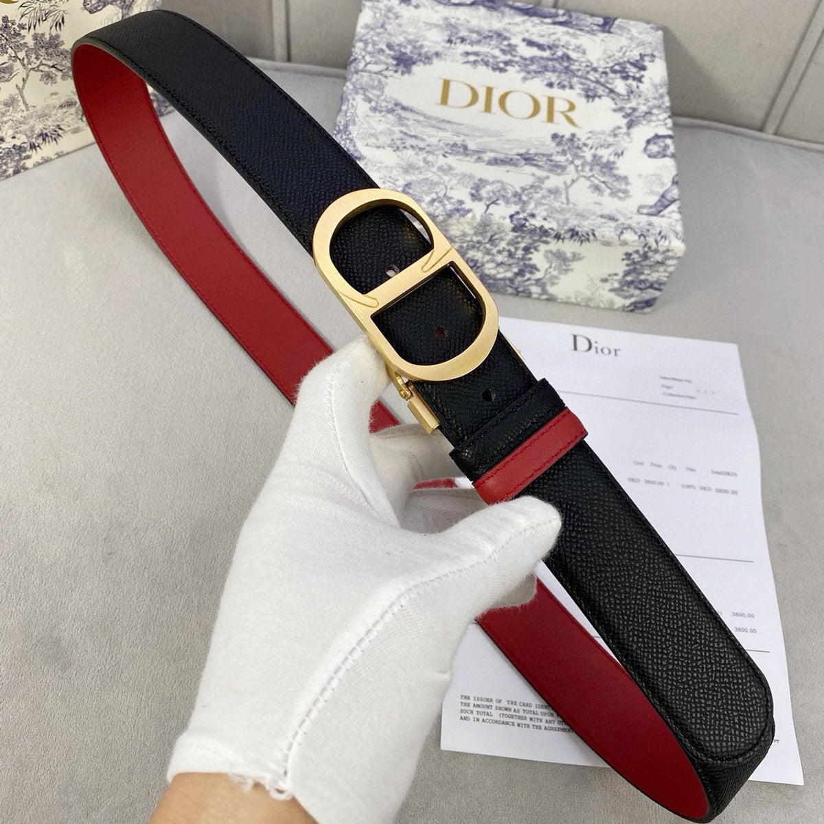Dior 2026 30 Montaigne Belt 35mm Grained Calfskin