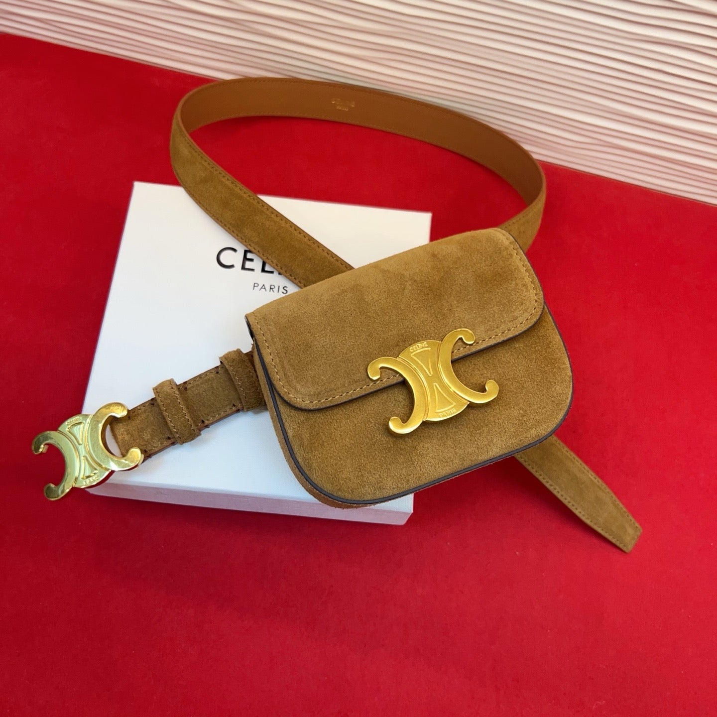 Celine 2026 Triomphe Belt Bag 25mm Suede