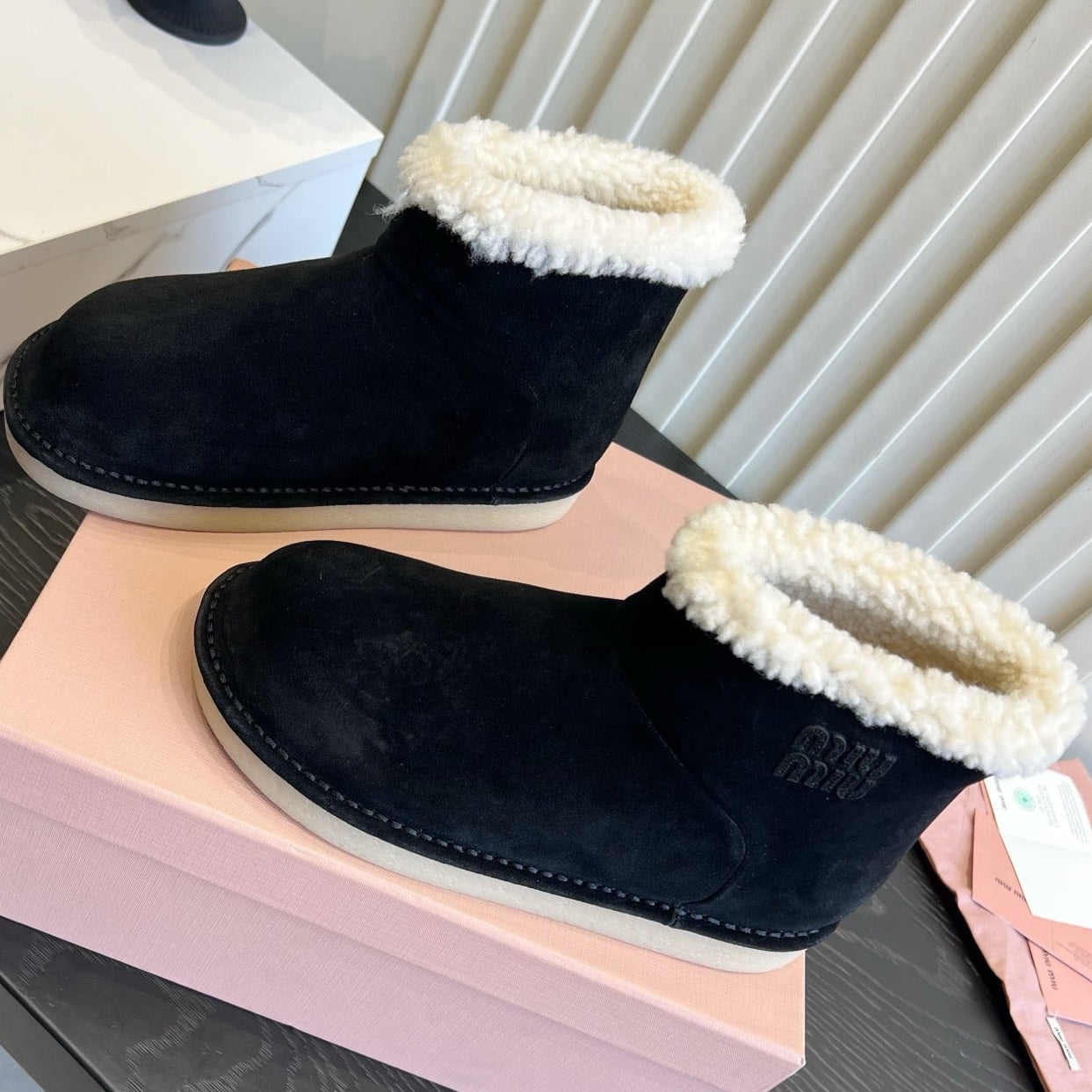 Miu Miu 2026 Snow Ankle Boots Suede 977010