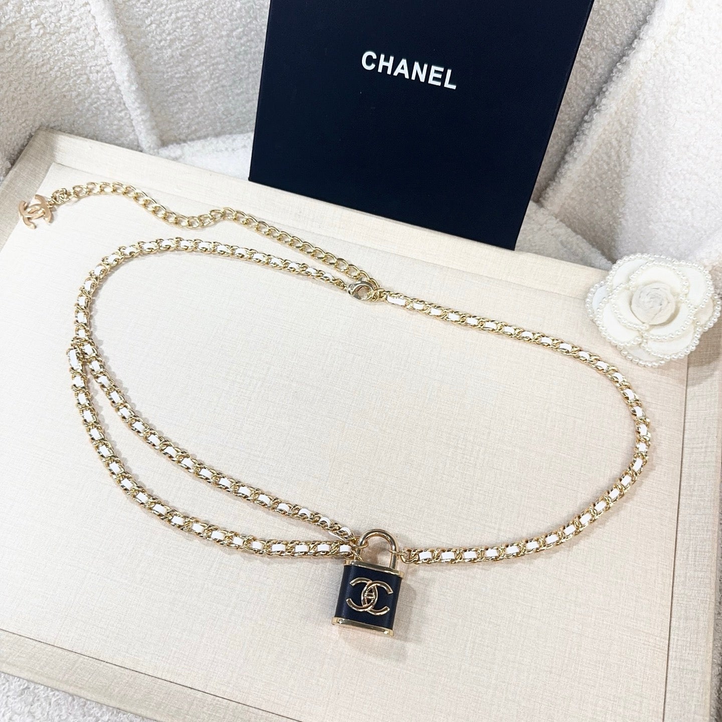 Chanel 2026 CC Padlock Chain Necklace Belt 215448