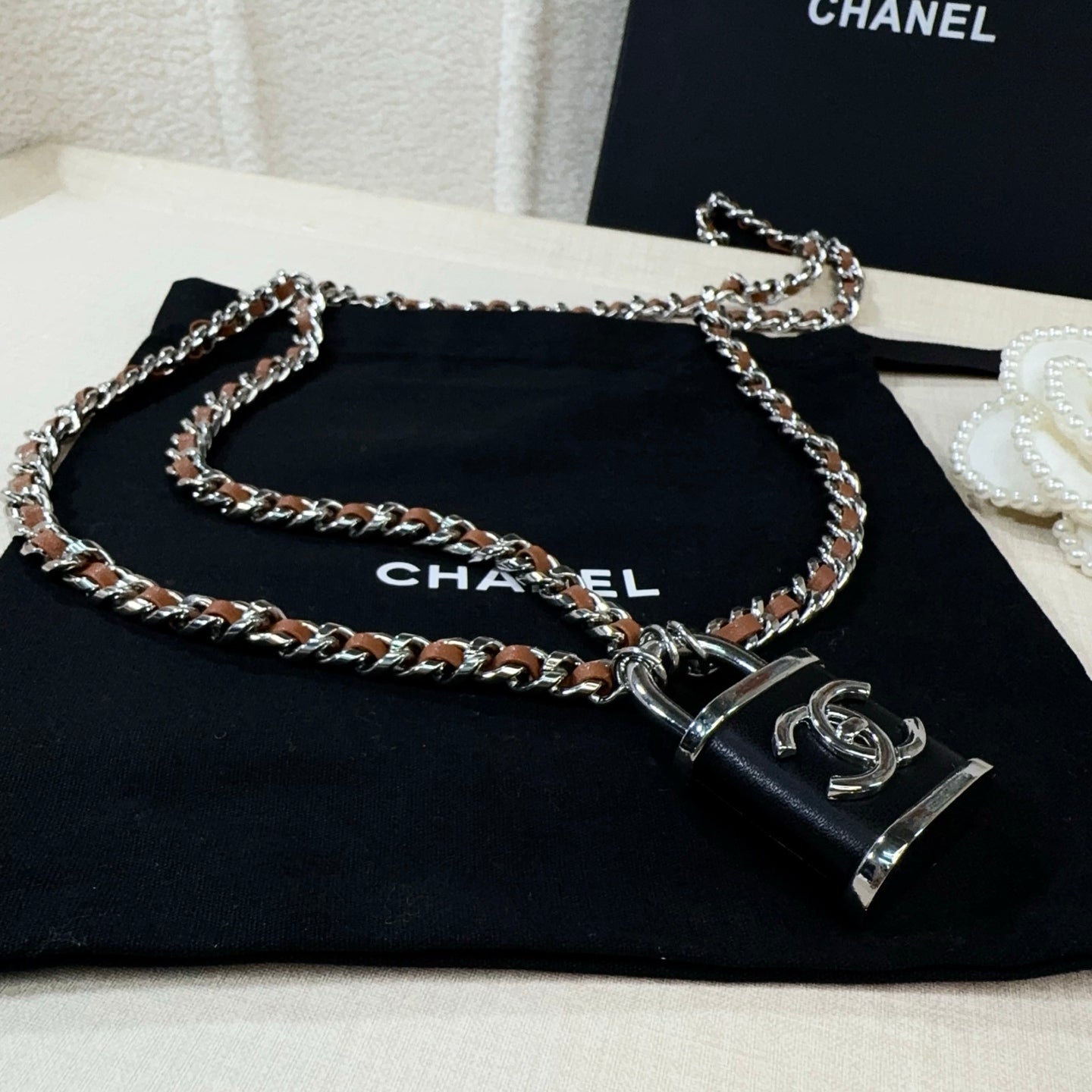 Chanel 2026 CC Padlock Chain Necklace Belt 215448
