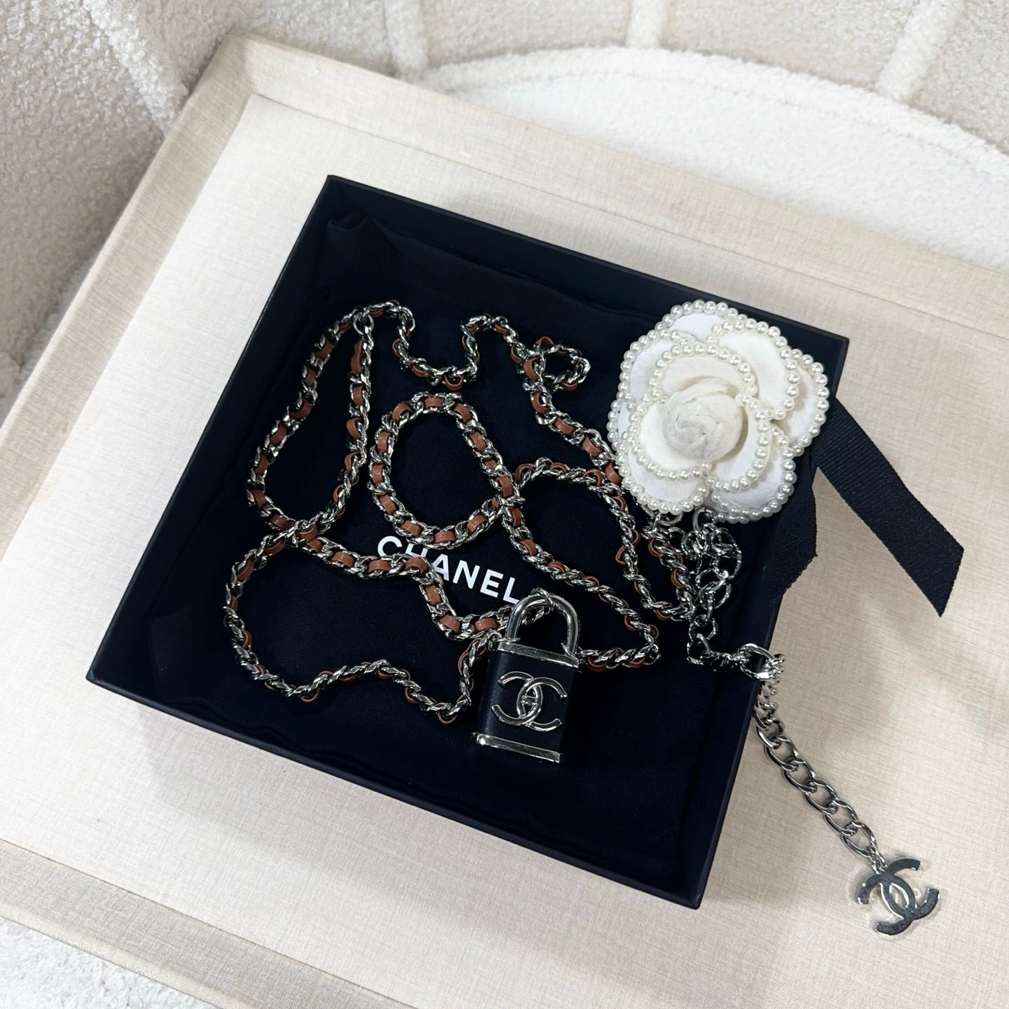 Chanel 2026 CC Padlock Chain Necklace Belt 215448