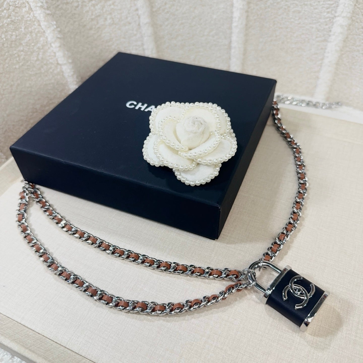 Chanel 2026 CC Padlock Chain Necklace Belt 215448