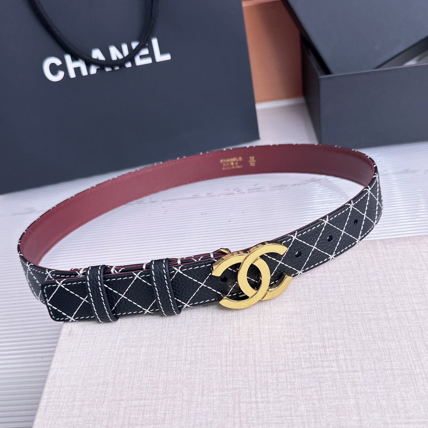 Chanel 2026 Matelassé Belt 30mm Cowhide 215561