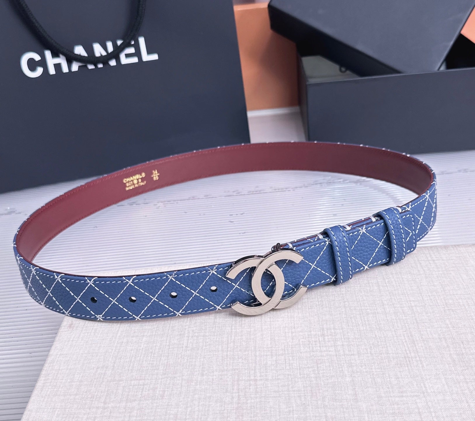 Chanel 2026 Matelassé Belt 30mm Cowhide 215561