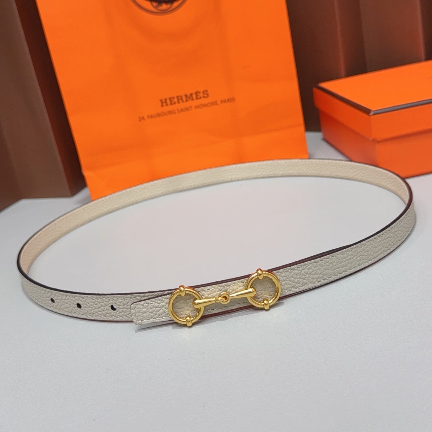 Hermes 2026 Gold Hardware Kelly Belt 15mm Cowhide 215728
