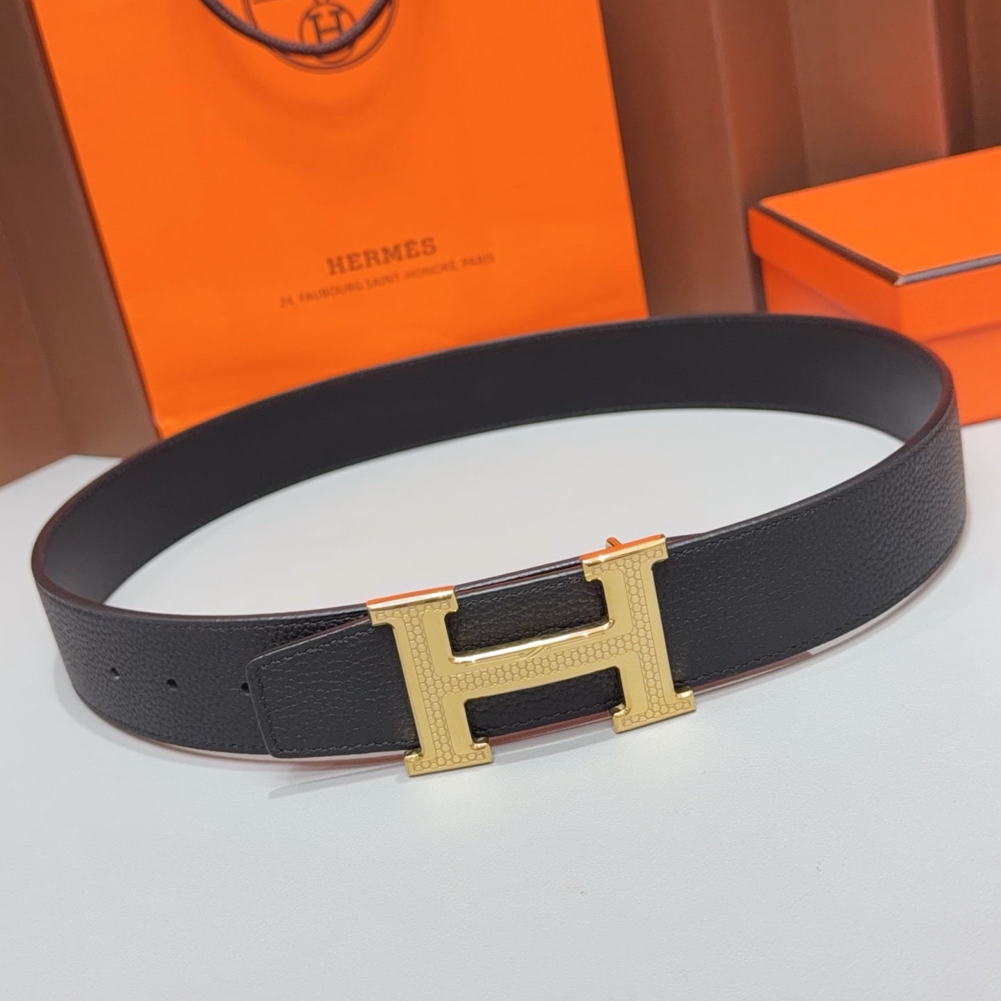 Hermes 2026 H Buckle Reversible Belt 40mm Leather 215715