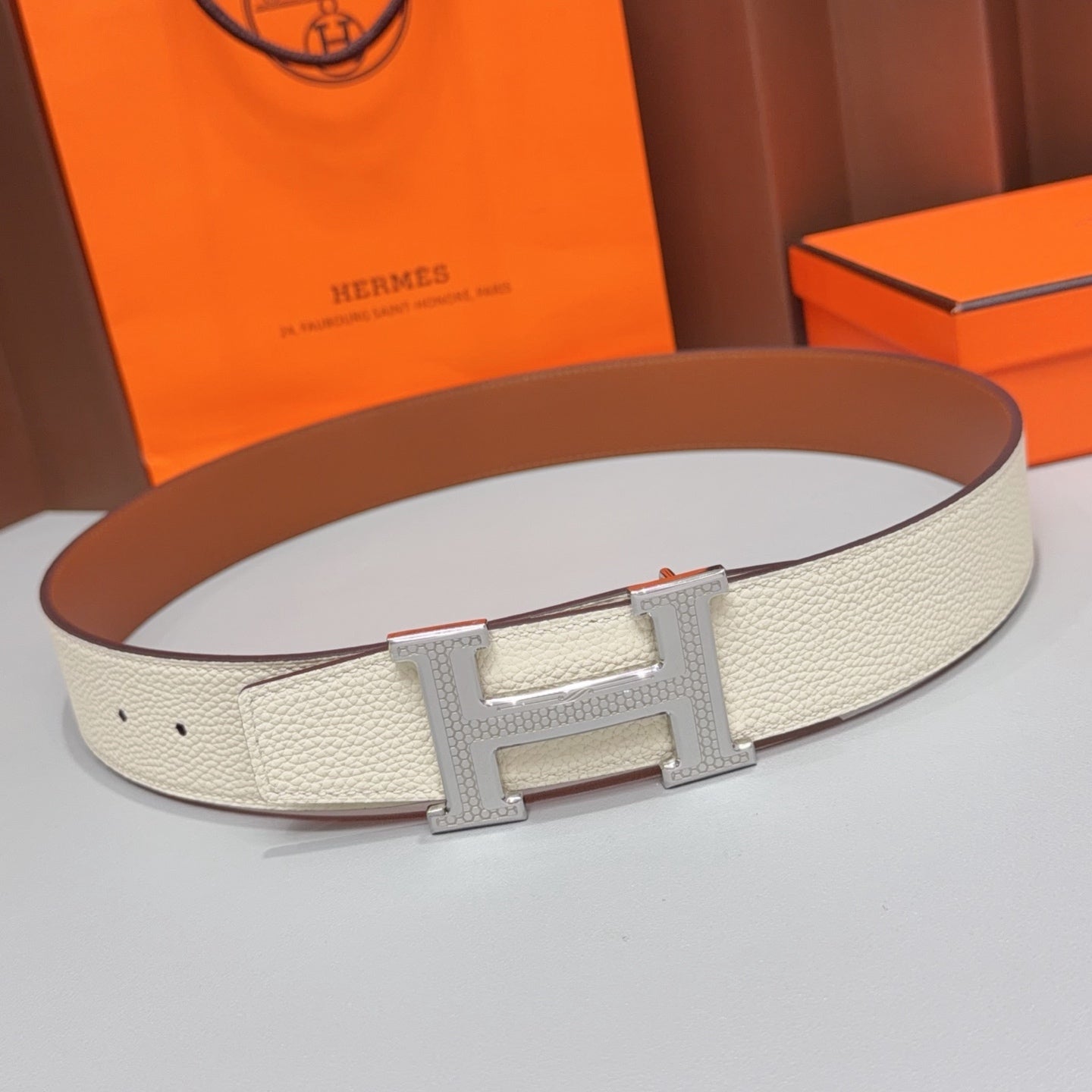 Hermes 2026 H Buckle Reversible Belt 40mm Leather 215715
