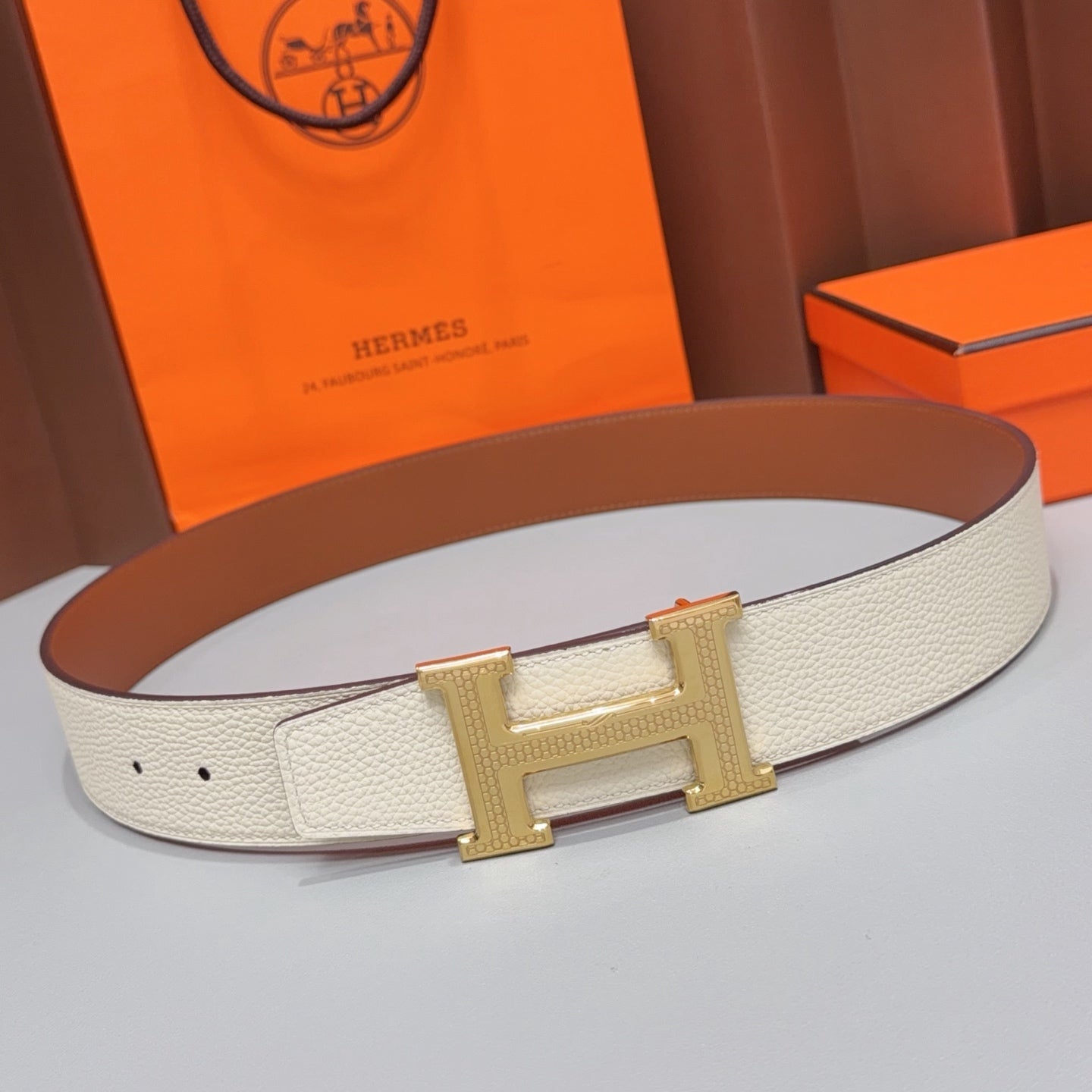 Hermes 2026 H Buckle Reversible Belt 40mm Leather 215715
