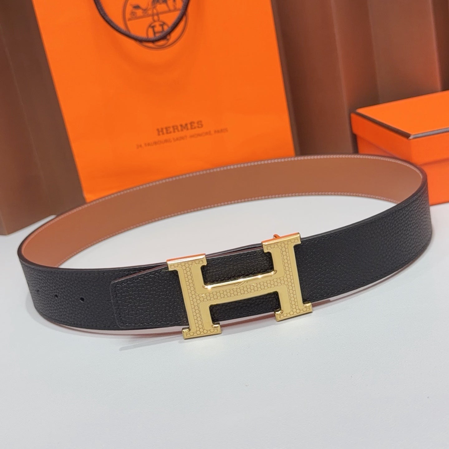 Hermes 2026 H Buckle Reversible Belt 40mm Leather 215715