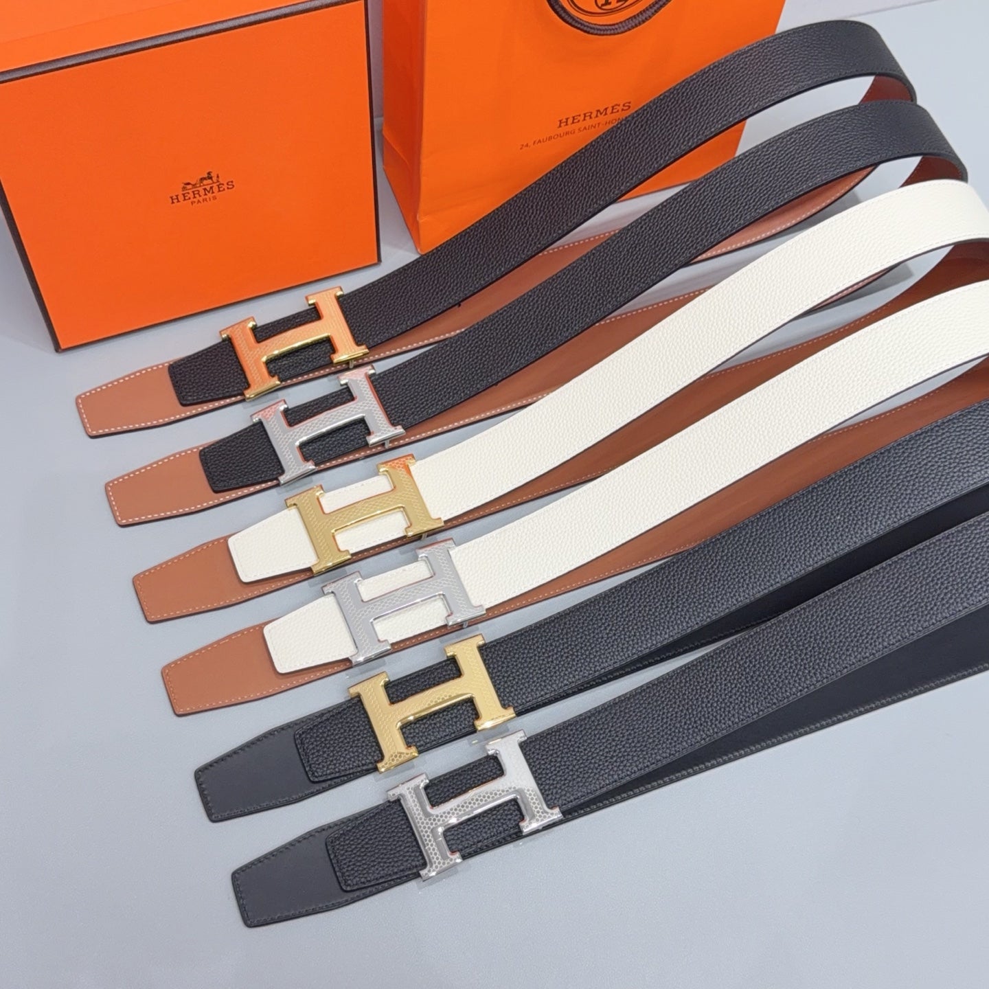 Hermes 2026 H Buckle Reversible Belt 40mm Leather 215715