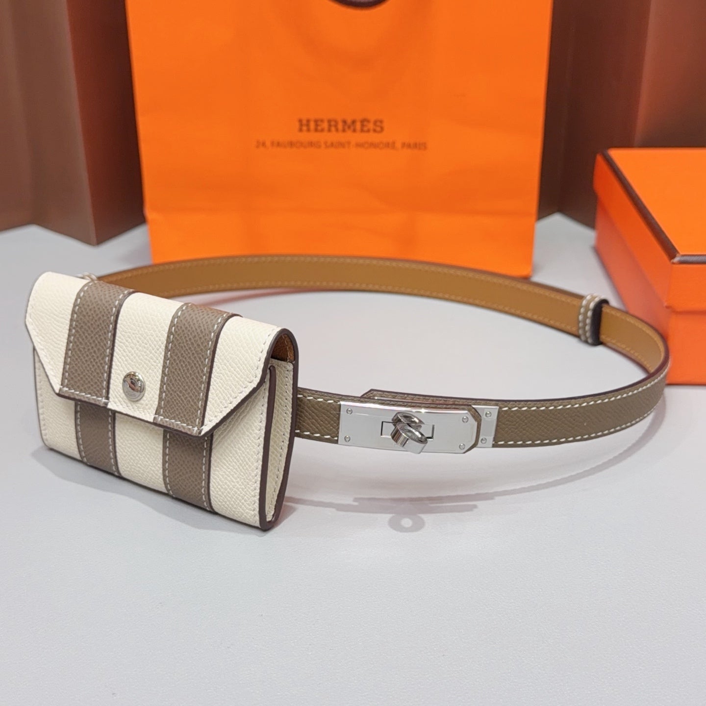 Hermes 2026 Kelly Pocket Bayadere Belt 18mm Leather 216166