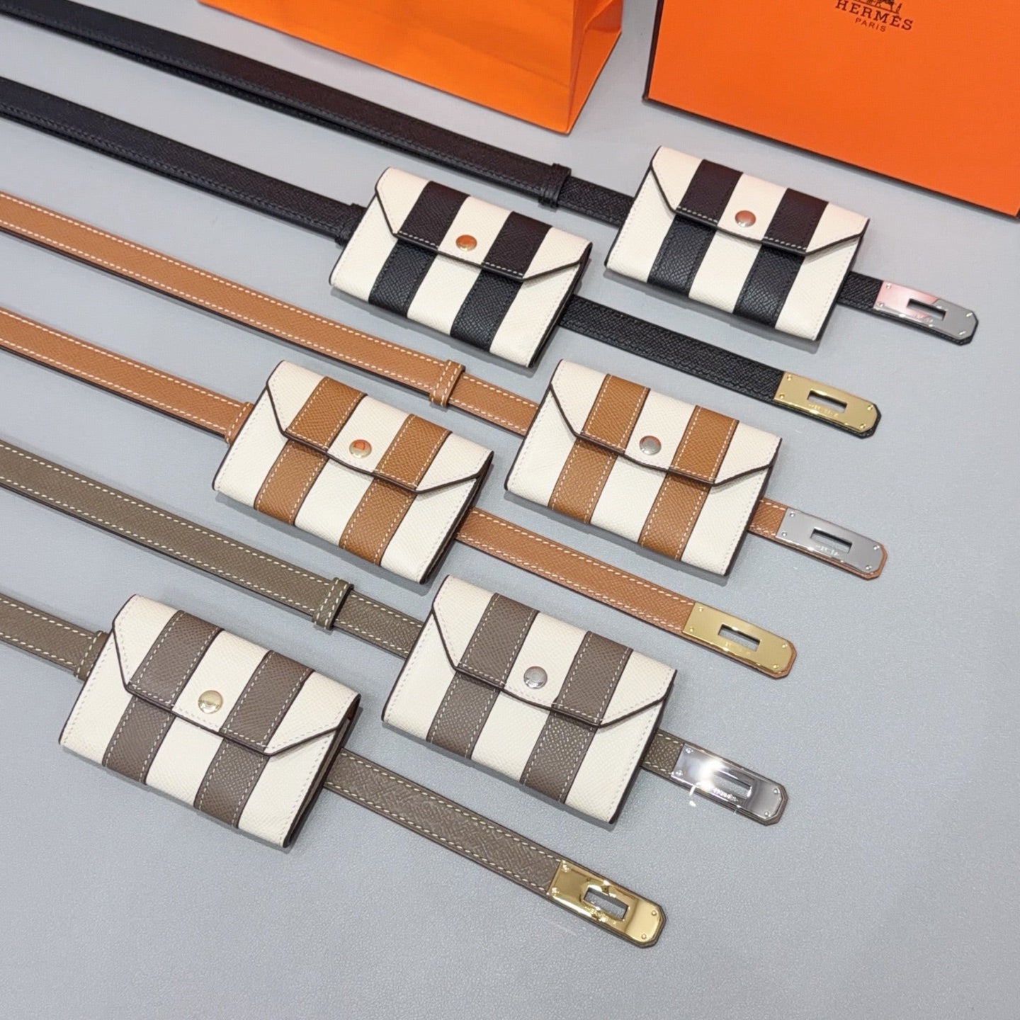 Hermes 2026 Kelly Pocket Bayadere Belt 18mm Leather 216166