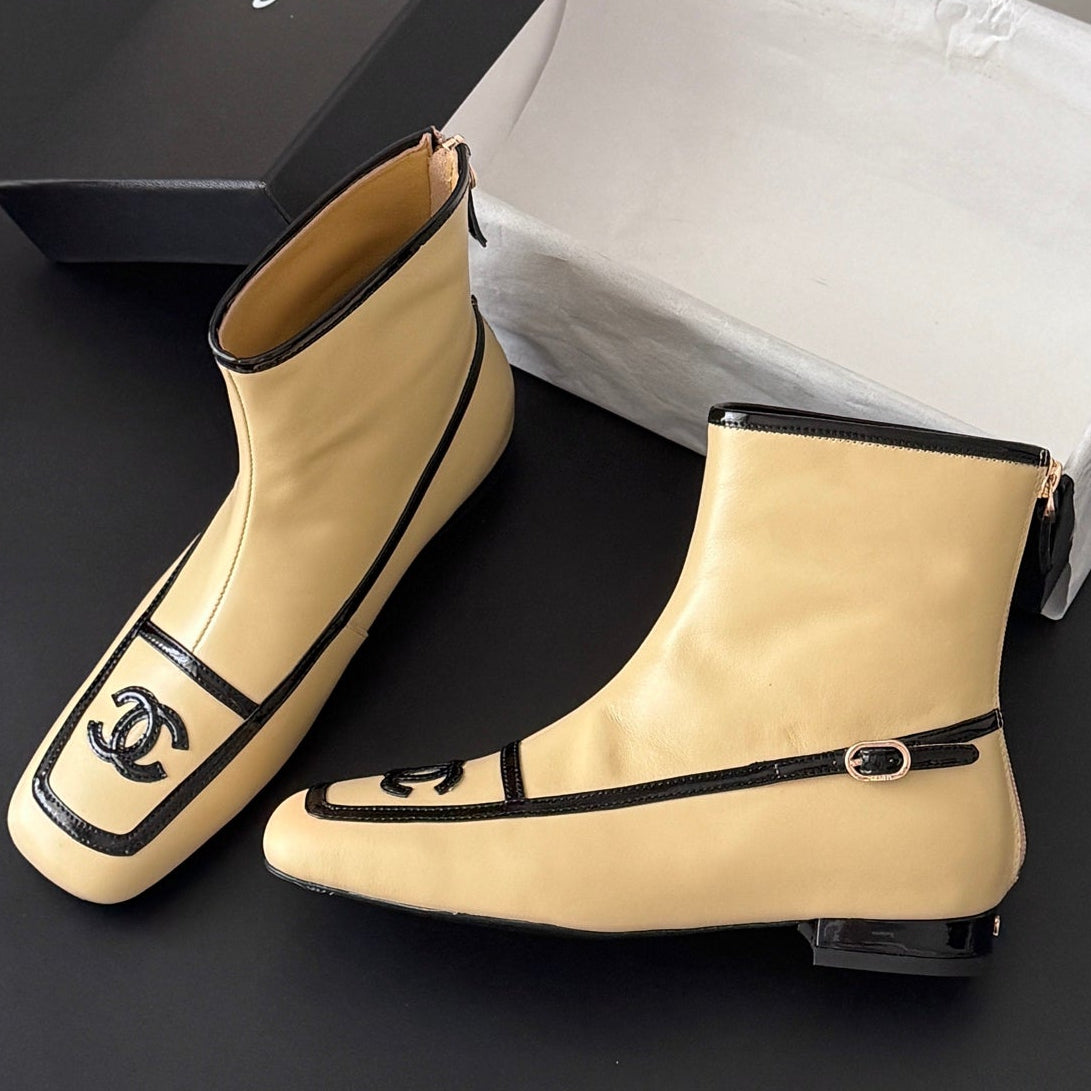 Chanel 2026 Square Toe Ankle Boots Leather 127908