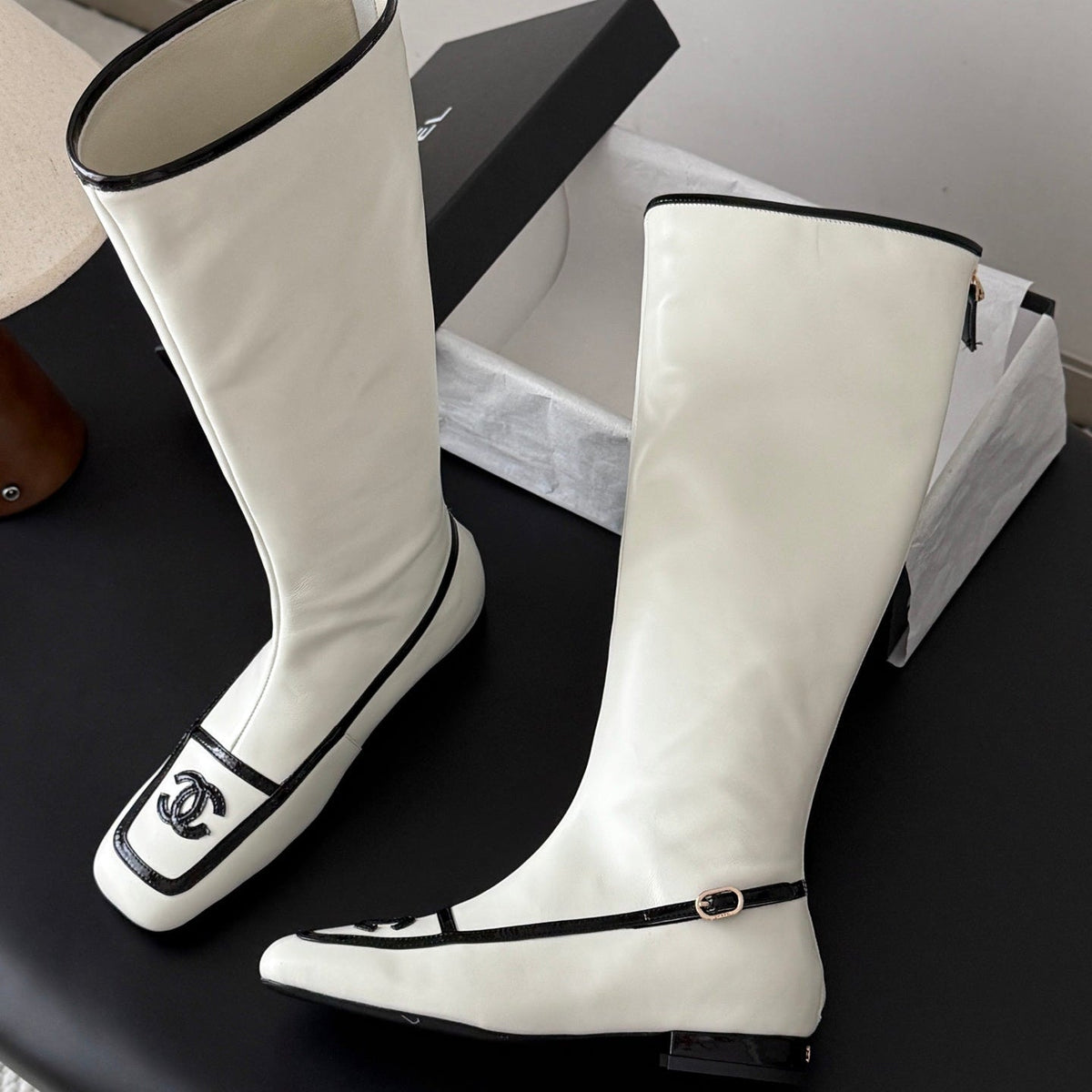 Chanel 2026 Square Toe Knee-High Boots Leather 127916