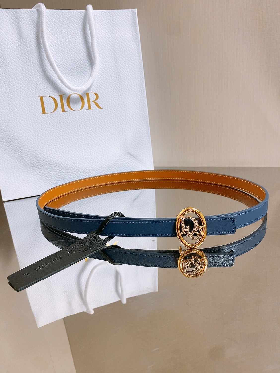 Dior 2026 30 Montaigne Reversible Belt 15mm Calfskin