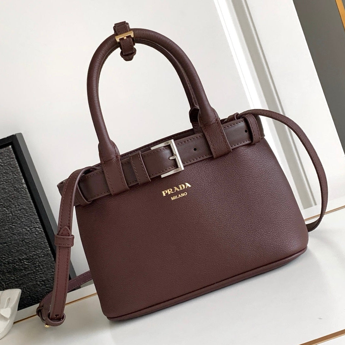 Prada 2026 Buckle Small Bag 22cm Leather