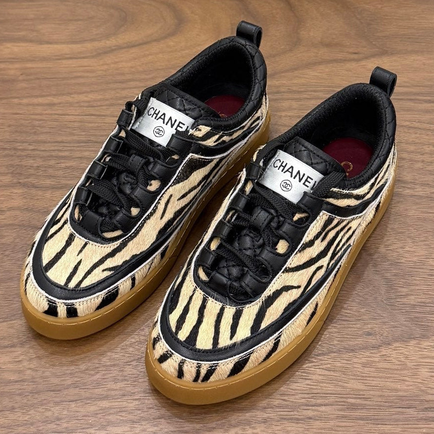 Chanel 2026 Animal Print Sneakers Horsehair Leather 122694