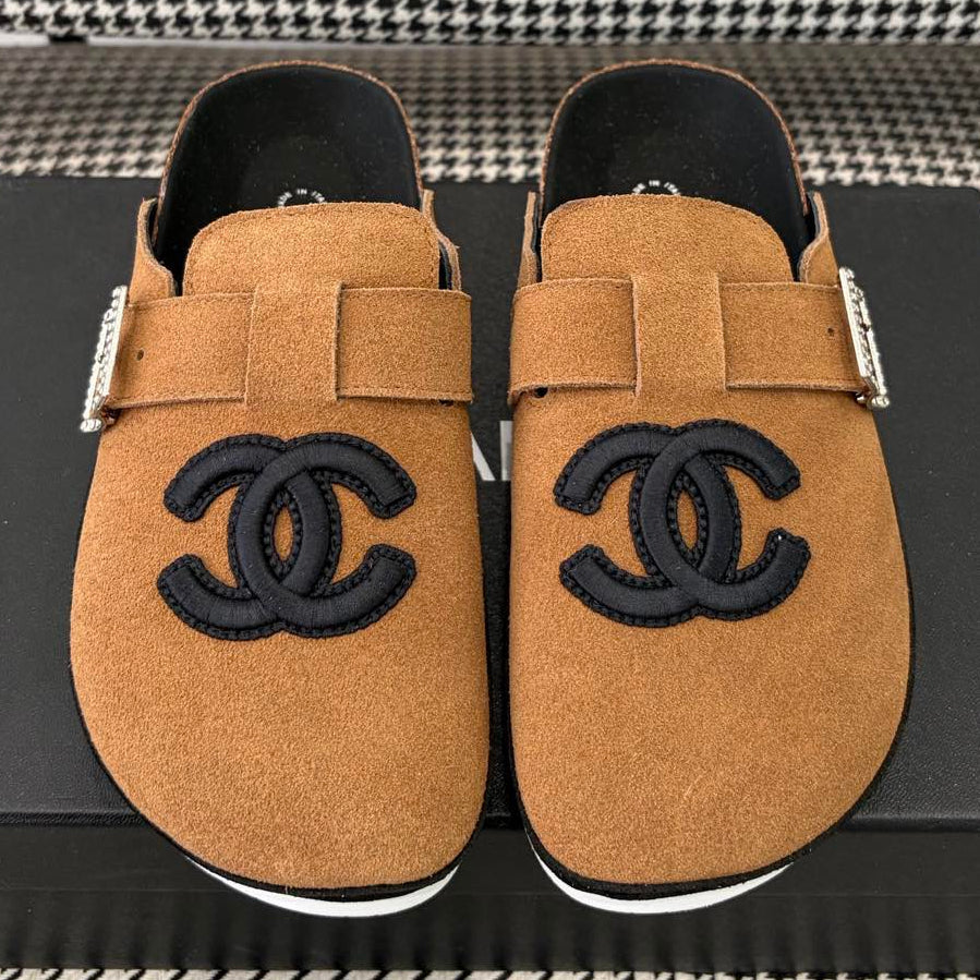 Chanel 2026 Double C Mules Suede 124551