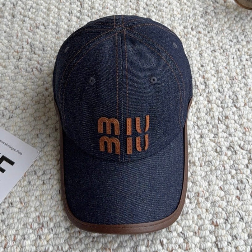 Miumiu Denim Baseball Cap Hat 454058