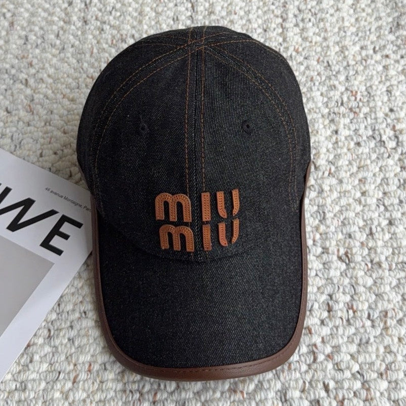 Miumiu Denim Baseball Cap Hat 454058