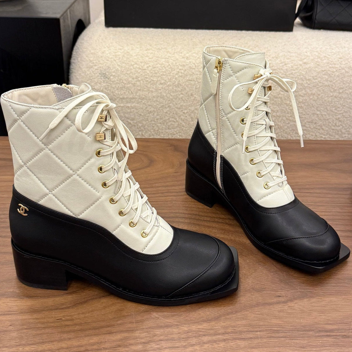 Chanel 2026 Square Toe Ankle Boots Leather 122444