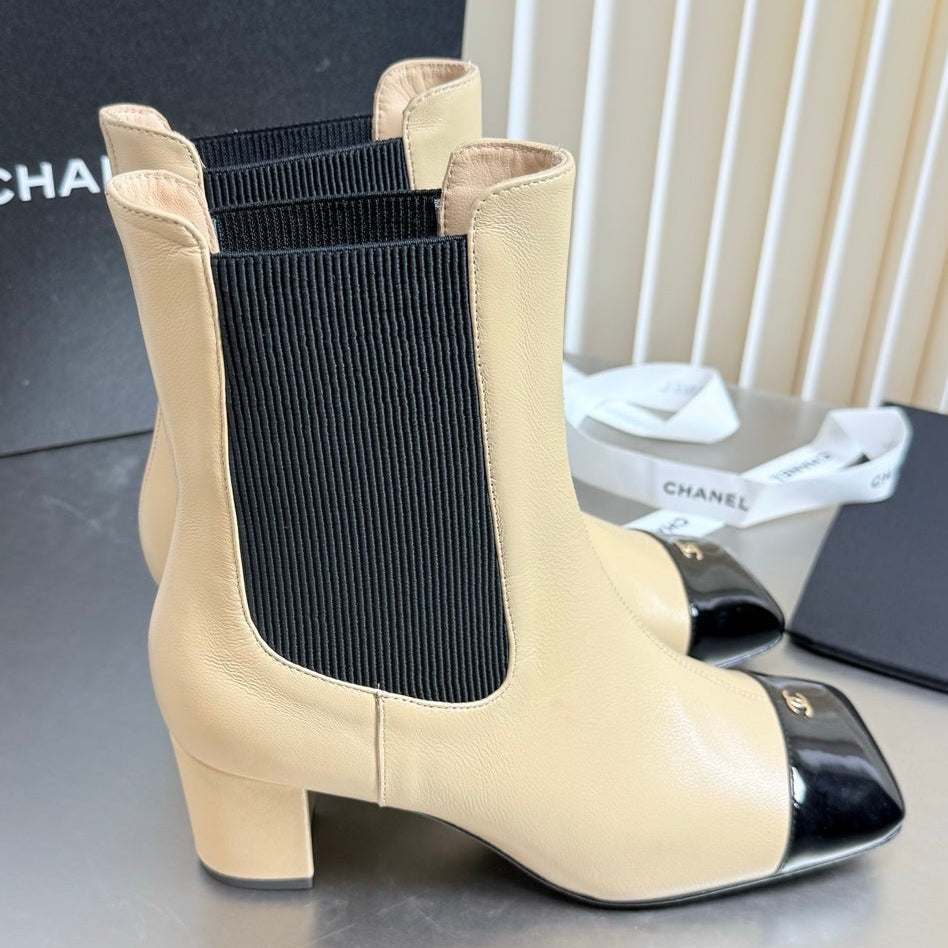 Chanel 2026 Double C Logo Ankle Boots Suede Leather 123400
