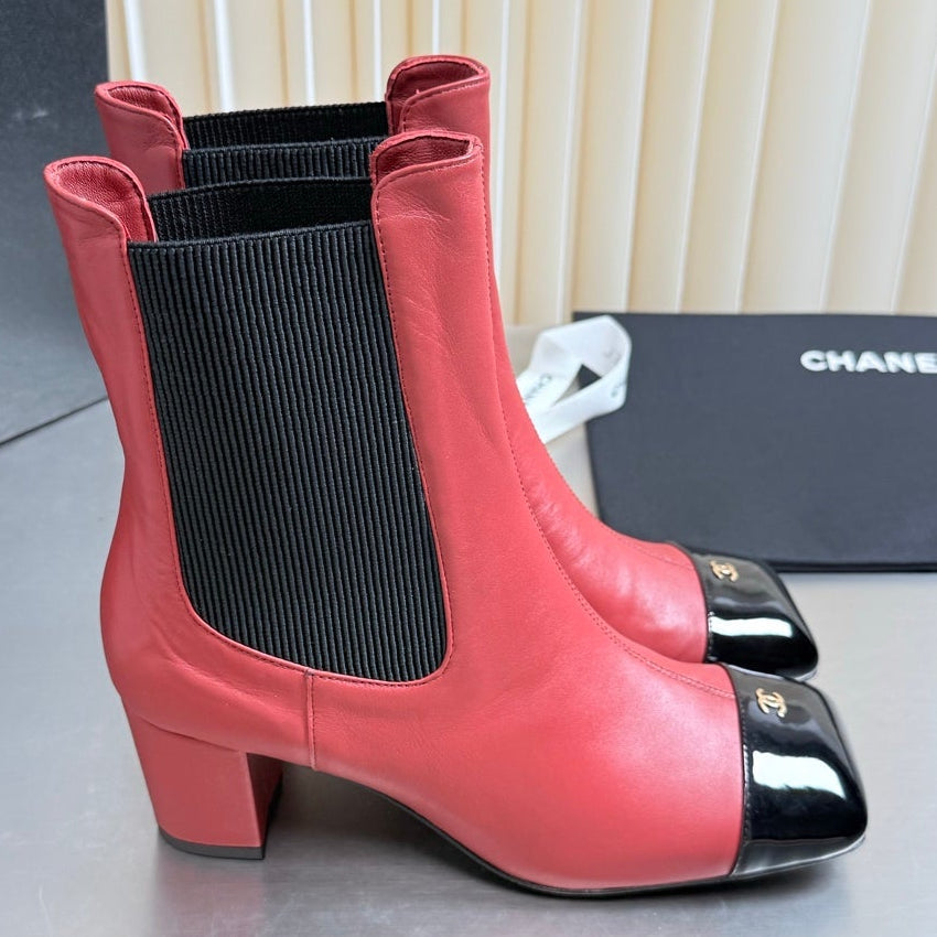 Chanel 2026 Double C Logo Ankle Boots Suede Leather 123400