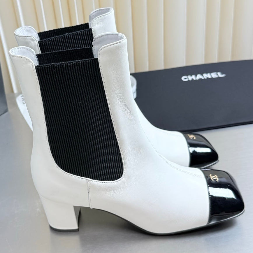 Chanel 2026 Double C Logo Ankle Boots Suede Leather 123400