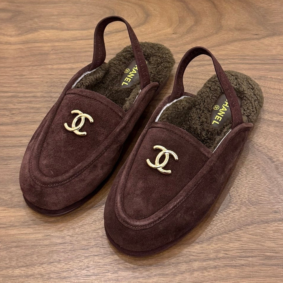 Chanel 2026 CC Logo Slingback Suede And Wool 122671